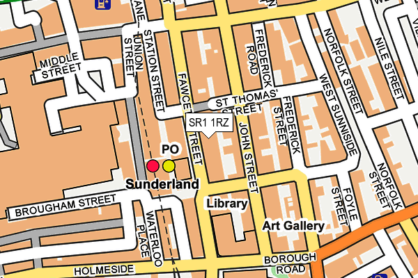 SR1 1RZ map - OS OpenMap – Local (Ordnance Survey)