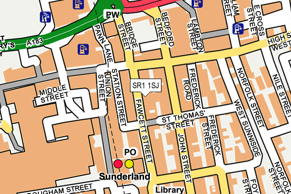 Map of PS SUNDERLAND LTD at local scale
