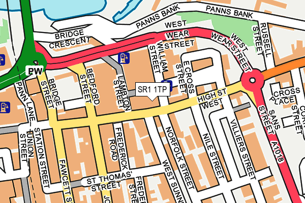 SR1 1TP map - OS OpenMap – Local (Ordnance Survey)