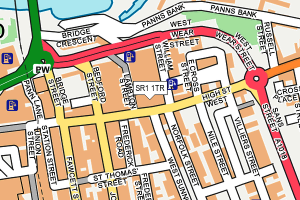 SR1 1TR map - OS OpenMap – Local (Ordnance Survey)
