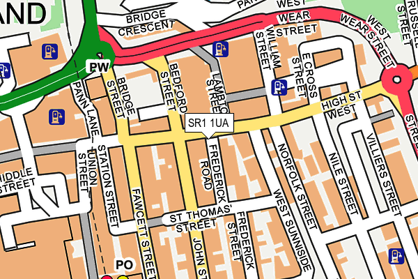 SR1 1UA map - OS OpenMap – Local (Ordnance Survey)