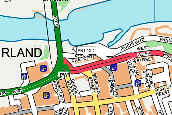 SR1 1XD map - OS OpenMap – Local (Ordnance Survey)