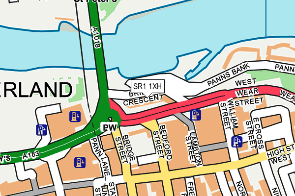 SR1 1XH map - OS OpenMap – Local (Ordnance Survey)