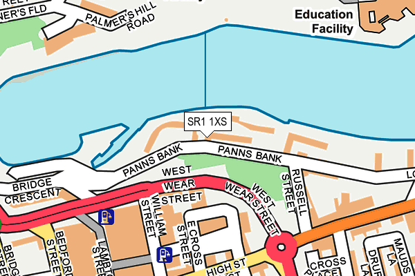 SR1 1XS map - OS OpenMap – Local (Ordnance Survey)