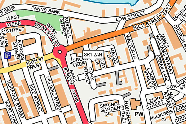 SR1 2AN map - OS OpenMap – Local (Ordnance Survey)