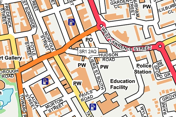 SR1 2AQ map - OS OpenMap – Local (Ordnance Survey)