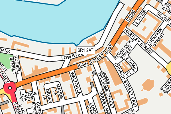 SR1 2AT map - OS OpenMap – Local (Ordnance Survey)
