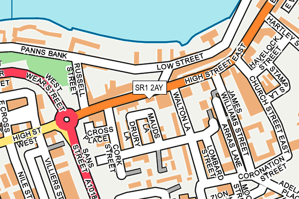 SR1 2AY map - OS OpenMap – Local (Ordnance Survey)