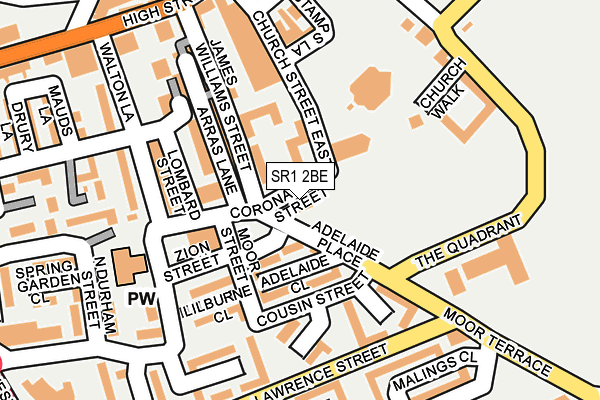 SR1 2BE map - OS OpenMap – Local (Ordnance Survey)