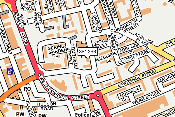 SR1 2HB map - OS OpenMap – Local (Ordnance Survey)