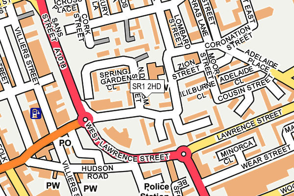 SR1 2HD map - OS OpenMap – Local (Ordnance Survey)