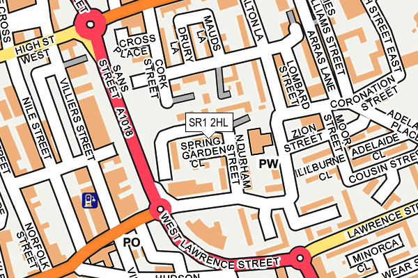 SR1 2HL map - OS OpenMap – Local (Ordnance Survey)