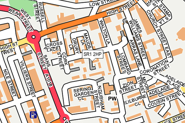 SR1 2HP map - OS OpenMap – Local (Ordnance Survey)