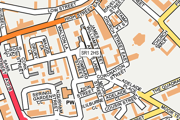 SR1 2HS map - OS OpenMap – Local (Ordnance Survey)