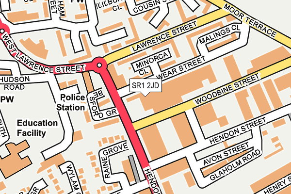 SR1 2JD map - OS OpenMap – Local (Ordnance Survey)