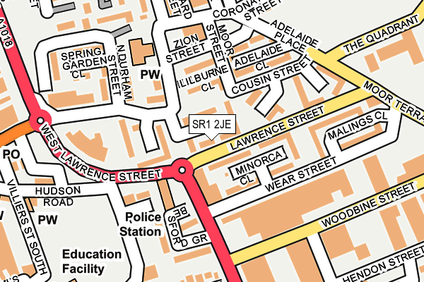 SR1 2JE map - OS OpenMap – Local (Ordnance Survey)