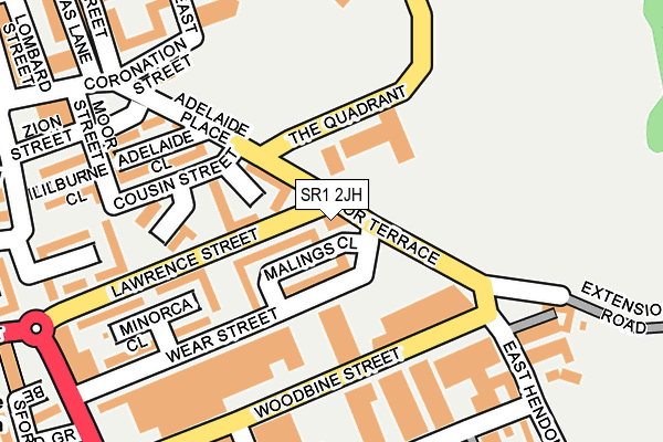 SR1 2JH map - OS OpenMap – Local (Ordnance Survey)