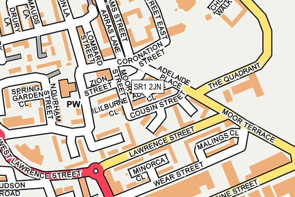 SR1 2JN map - OS OpenMap – Local (Ordnance Survey)