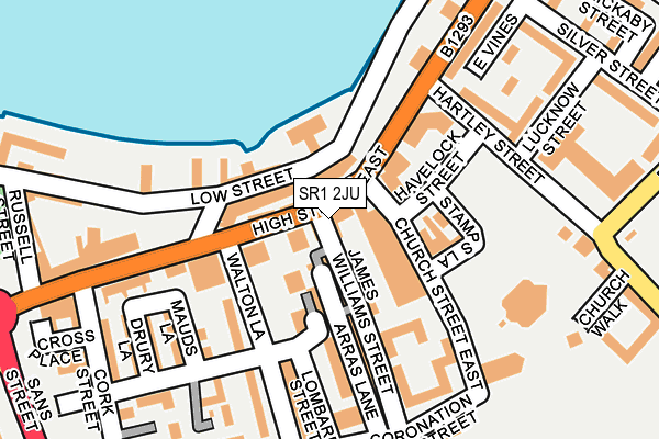 SR1 2JU map - OS OpenMap – Local (Ordnance Survey)