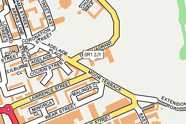 SR1 2JY map - OS OpenMap – Local (Ordnance Survey)