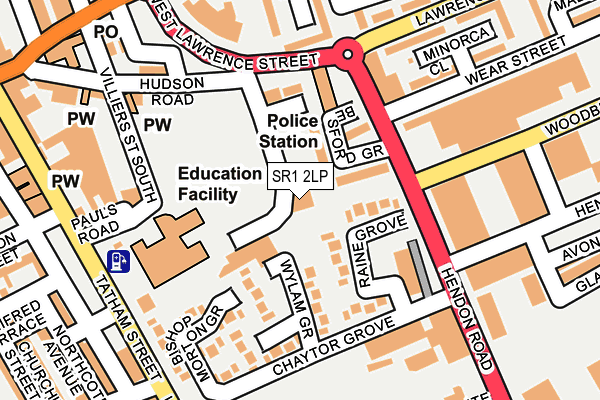 SR1 2LP map - OS OpenMap – Local (Ordnance Survey)