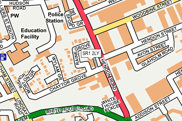 SR1 2LY map - OS OpenMap – Local (Ordnance Survey)