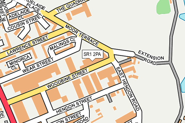 SR1 2PA map - OS OpenMap – Local (Ordnance Survey)