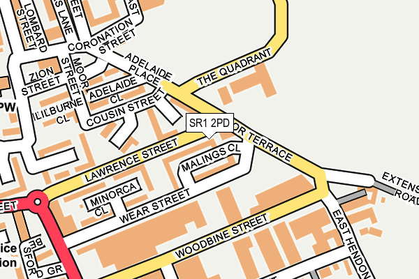 SR1 2PD map - OS OpenMap – Local (Ordnance Survey)