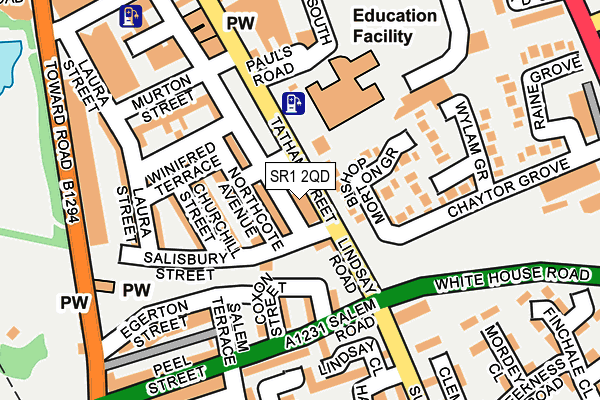 SR1 2QD map - OS OpenMap – Local (Ordnance Survey)