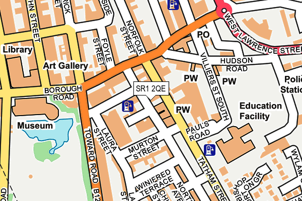 SR1 2QE map - OS OpenMap – Local (Ordnance Survey)