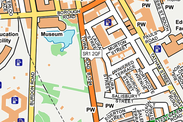 SR1 2QF map - OS OpenMap – Local (Ordnance Survey)