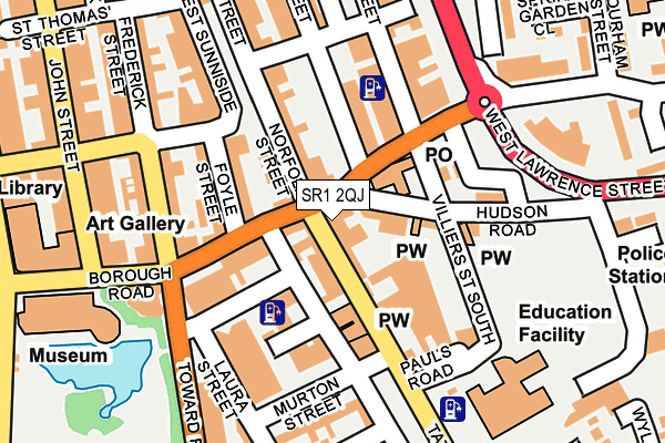 SR1 2QJ map - OS OpenMap – Local (Ordnance Survey)