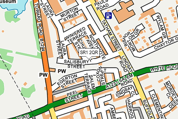 SR1 2QR map - OS OpenMap – Local (Ordnance Survey)