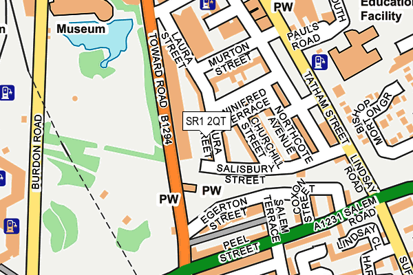 SR1 2QT map - OS OpenMap – Local (Ordnance Survey)