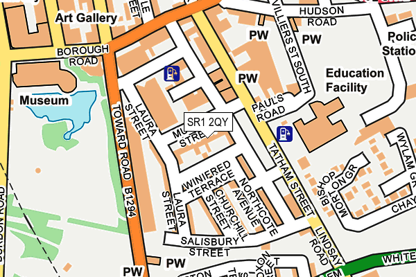 SR1 2QY map - OS OpenMap – Local (Ordnance Survey)