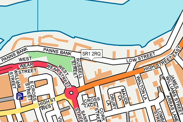 SR1 2RQ map - OS OpenMap – Local (Ordnance Survey)