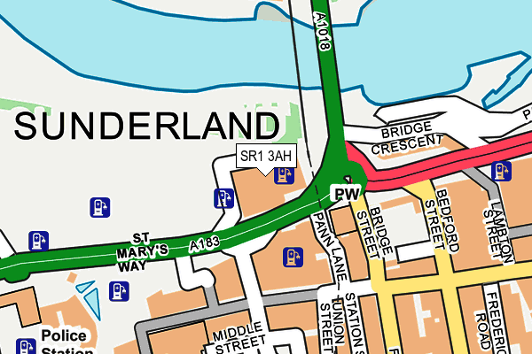 SR1 3AH map - OS OpenMap – Local (Ordnance Survey)