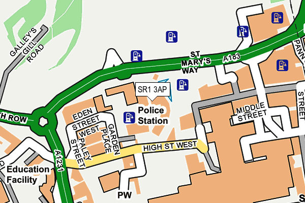 SR1 3AP map - OS OpenMap – Local (Ordnance Survey)