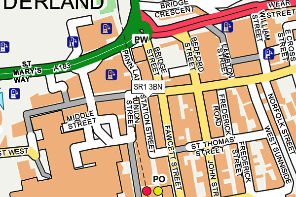 SR1 3BN map - OS OpenMap – Local (Ordnance Survey)