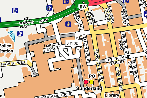 SR1 3BT map - OS OpenMap – Local (Ordnance Survey)
