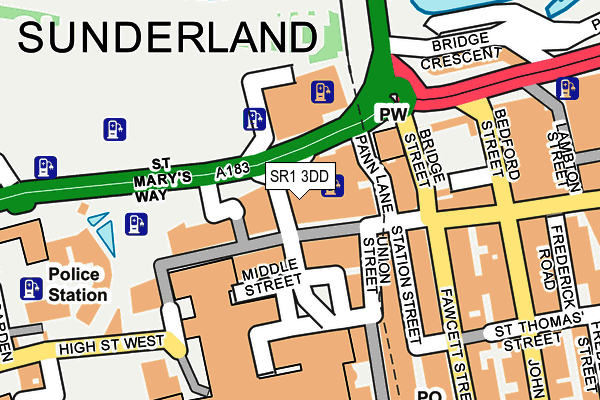 SR1 3DD map - OS OpenMap – Local (Ordnance Survey)