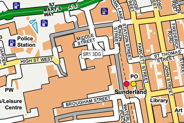 SR1 3DG map - OS OpenMap – Local (Ordnance Survey)