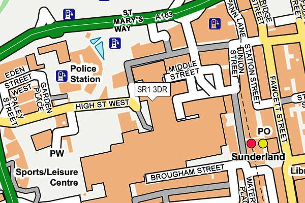 SR1 3DR map - OS OpenMap – Local (Ordnance Survey)