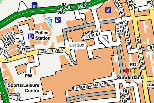 SR1 3DX map - OS OpenMap – Local (Ordnance Survey)