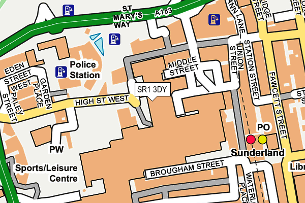 SR1 3DY map - OS OpenMap – Local (Ordnance Survey)