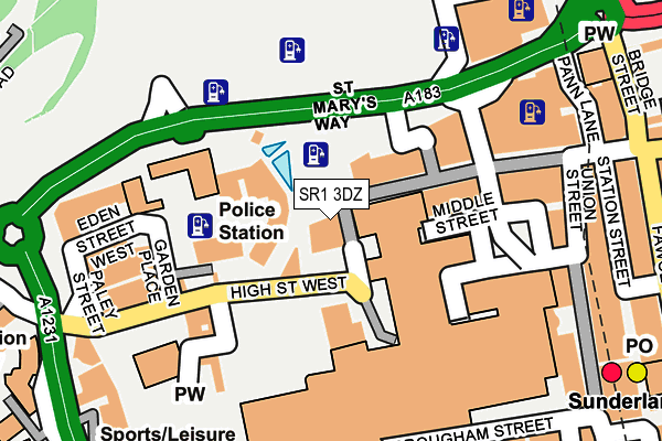 SR1 3DZ map - OS OpenMap – Local (Ordnance Survey)