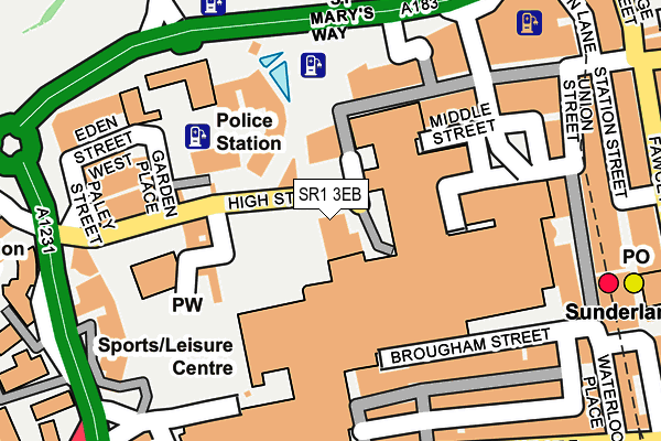 SR1 3EB map - OS OpenMap – Local (Ordnance Survey)