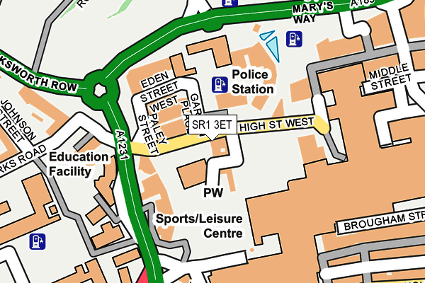 SR1 3ET map - OS OpenMap – Local (Ordnance Survey)