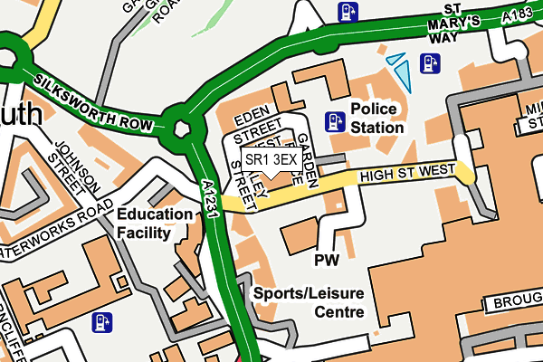 SR1 3EX map - OS OpenMap – Local (Ordnance Survey)