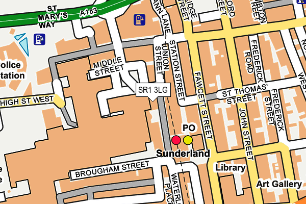 SR1 3LG map - OS OpenMap – Local (Ordnance Survey)